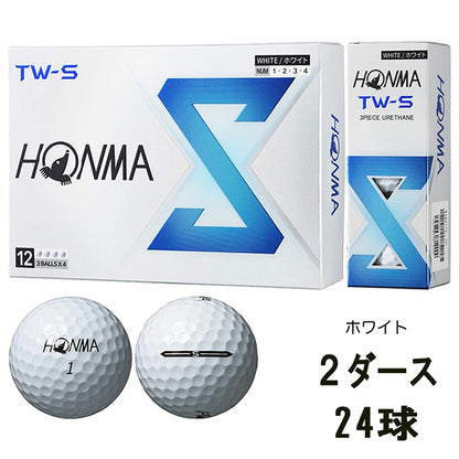 新品 ホンマ TW-S 2024年モデル ホワイト 2ダース ゴルフボール HONMA 白 24個 スピン 飛距離 エコボール 送料無料