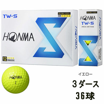 新品 ホンマ TW-S 2024年モデル イエロー 3ダース ゴルフボール HONMA 黄色 36個 スピン 飛距離 エコボール 送料無料