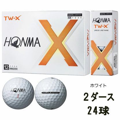 新品 ホンマ TW-X 2024年モデル ホワイト 2ダース ゴルフボール HONMA 白 24個 スピン 飛距離 エコボール 送料無料