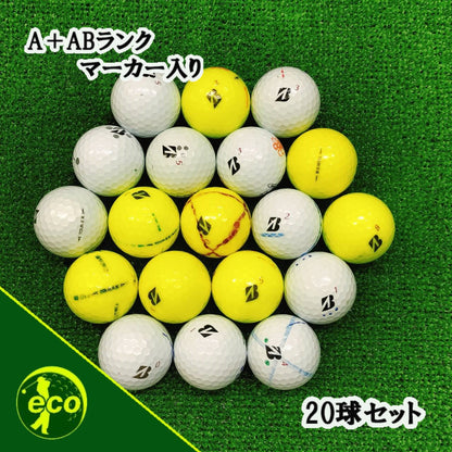 ロストボール ブリヂストン BRIDGESTONE TOUR B X 年代混合 20球 【A+ABランクマーカー入り】 ゴルフボール 【中古】