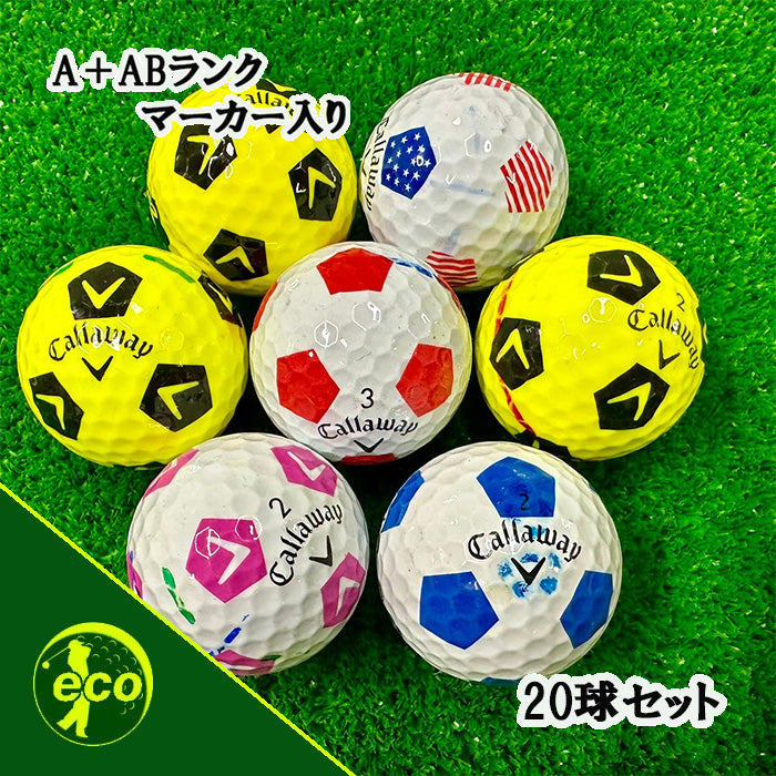 ロストボール キャロウェイ Callaway TRUVIS シリーズ 混合 20球 【A+ABランクマーカー入り】 ゴルフボール 【中古】