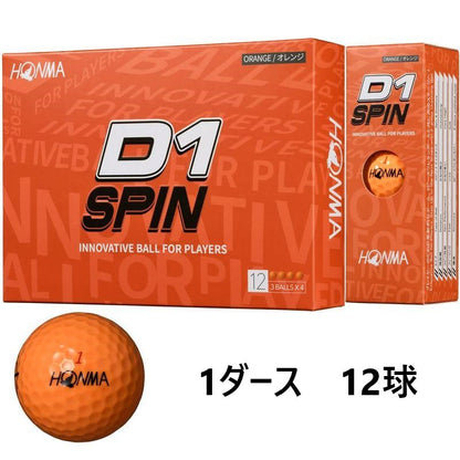 新品 ホンマ D1 SPIN オレンジ 1ダース ゴルフボール HONMA カラーボール 12個 スピン 飛距離 エコボール 送料無料