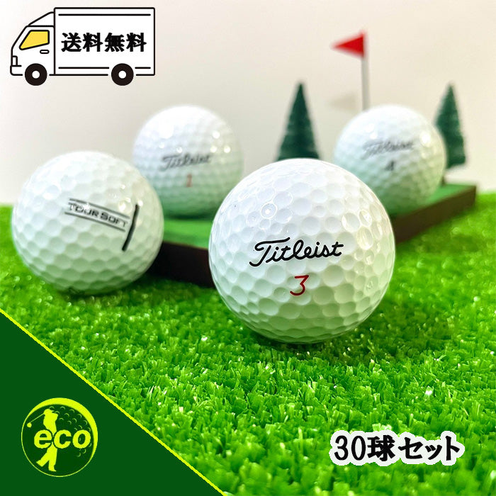 ロストボール タイトリスト Titleist 各種混合 ホワイト 30球 【ABランク】 ゴルフボール 【中古】