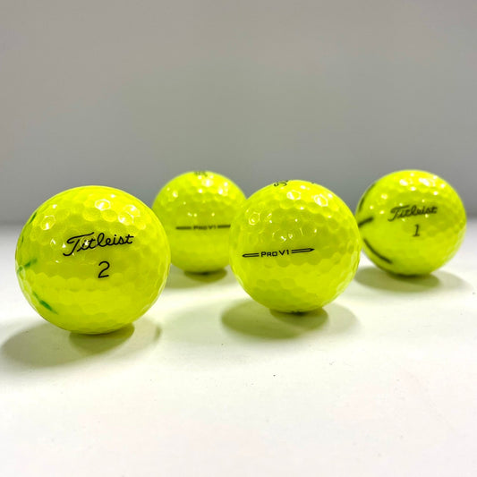 ロストボール タイトリスト Titleist PRO V1 混合 イエロー 20球 【A+ABランクマーカー入り】 ゴルフボール 【中古】